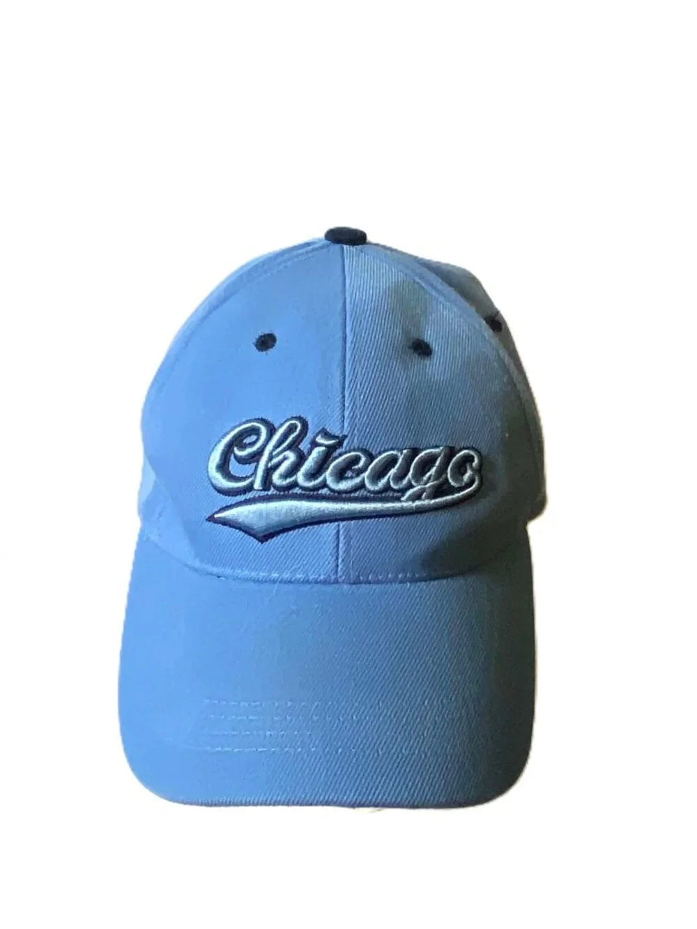 Chicago Baseball Cap Blue Embroidered Script Logo Adjustable Strapback Hat